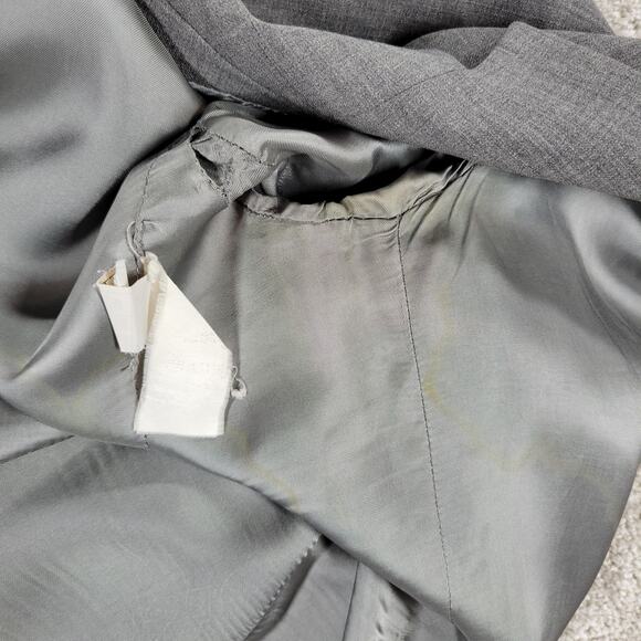 Versione Longline Trench Suit Jacket Womens 4 Gray Wool Lightweight Career Italy - Picture 16 of 16